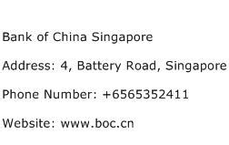 bank of china singapore contact number